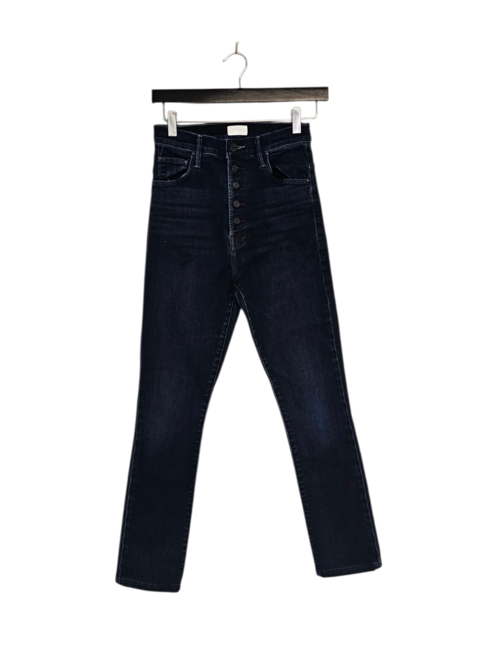 Mother High Waisted Pixie Rail Skimp Skinny Dark Blue Jeans 25 Preowned
